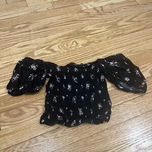 Streetwear Society Black Floral Top